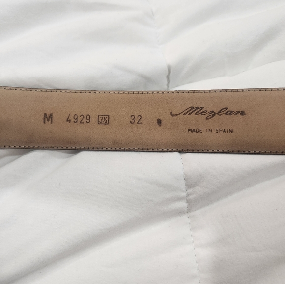 Mezlan Brown Genuine Leather Belt Size 32 - Picture 6 of 8